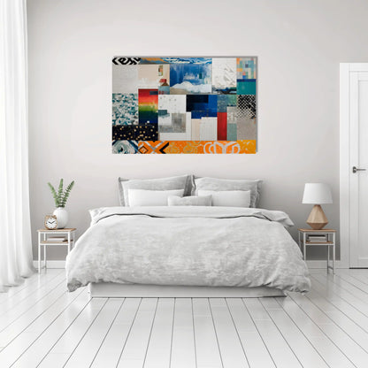 Toile Mosaïque boréale kaléidoscope – patchwork du Grand Nord