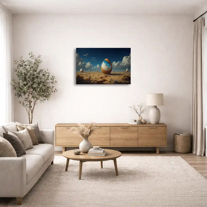 Tableau oeuf surréaliste du désert