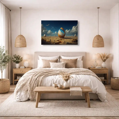 Tableau oeuf surréaliste du désert