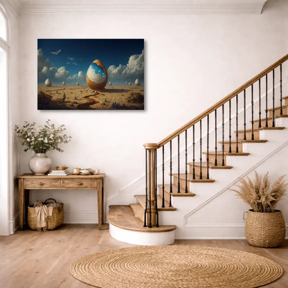 Tableau oeuf surréaliste du désert