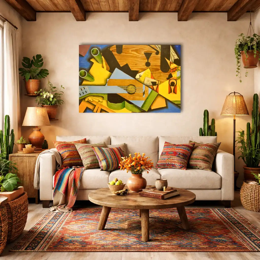 Juan Gris – Stillleben mit Gitarre – Kubistischer Kunstdruck