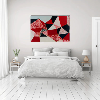 Patchwork Scandinave Géométrique carmin et onyx