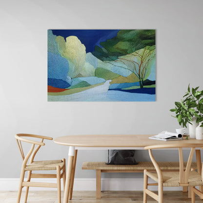 Paysage boréal lyrique – sous-bois émeraude et rivière opaline