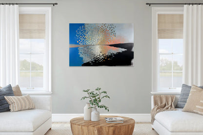 Peinture Aube prismatique arctique – halo boréal aux éclats d’or