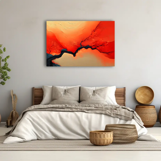Peinture Branche de feu – Essence incandescente en terre cuite