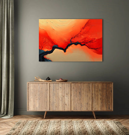 Peinture Branche de feu – Essence incandescente en terre cuite