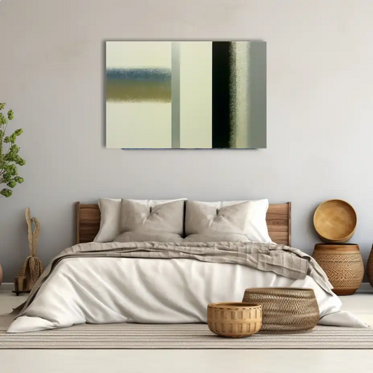 Peinture Minimaliste Géométrique aux Bandes Dégradées – Silences Structurés et Ombres Diffusées