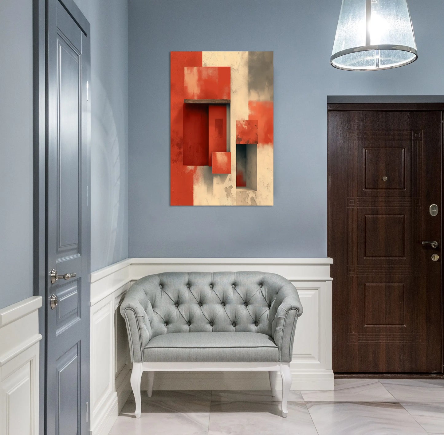 Peinture Palazzo Terracotta – Géométrie d’argile et clair-obscur italien