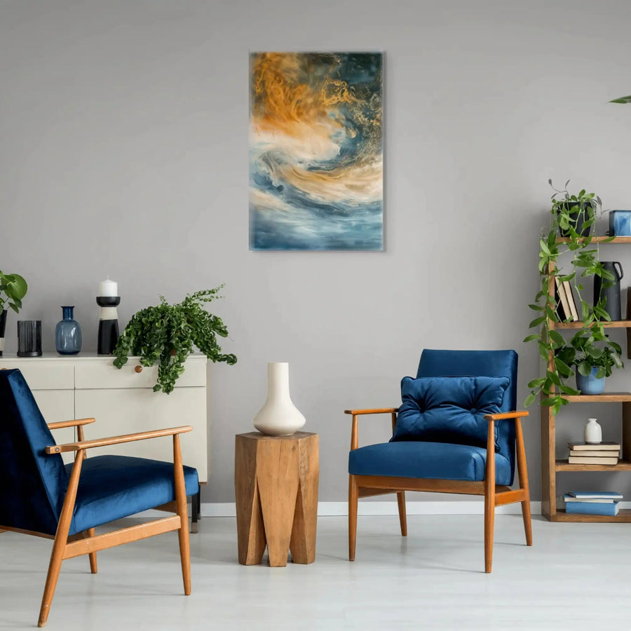 Peinture Paysage Abstrait - Entre Aurique et Aquatique