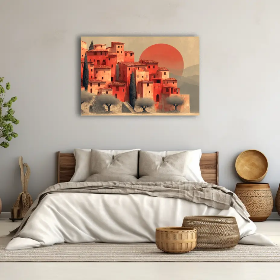 Peinture Méditerranéenne - Maisons en Terrasse