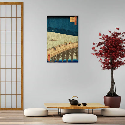 Tableau Ando Hiroshige - Pluie d orage sur le pont Ohashi a Atake