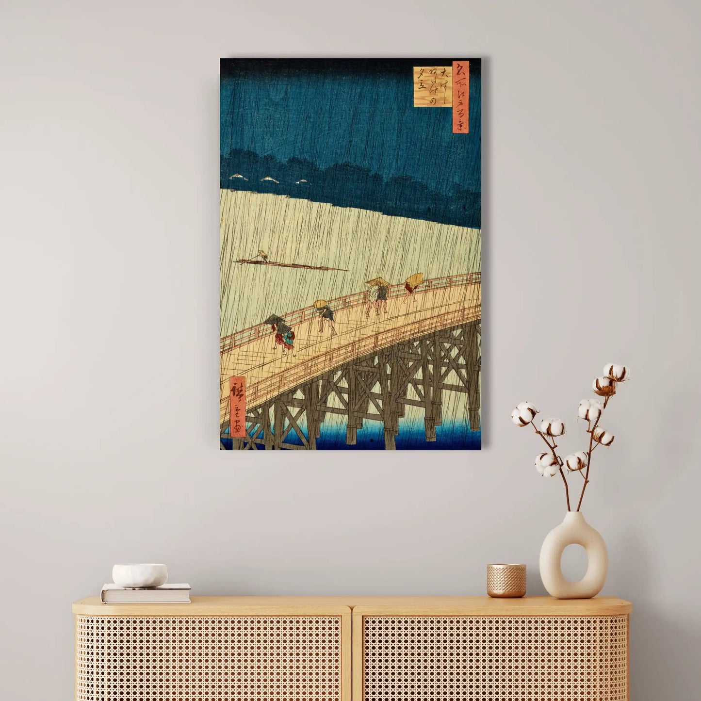 Tableau Ando Hiroshige - Pluie d orage sur le pont Ohashi a Atake