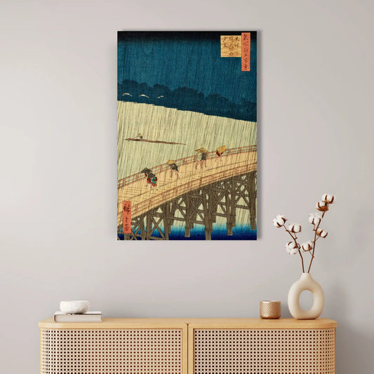 Tableau Ando Hiroshige - Pluie d orage sur le pont Ohashi a Atake