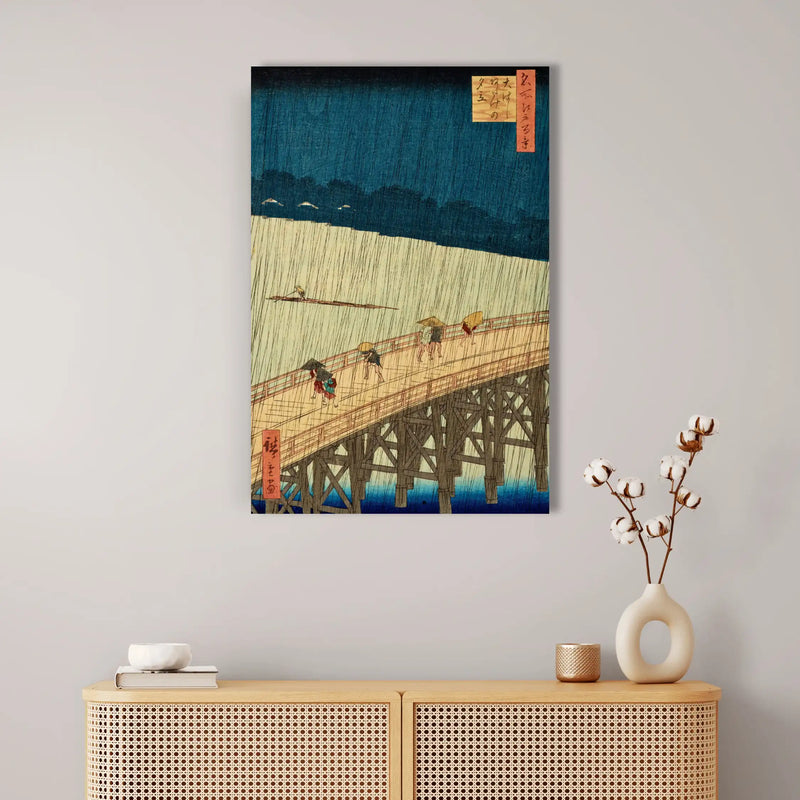 Tableau Ando Hiroshige - Pluie d orage sur le pont Ohashi a Atake