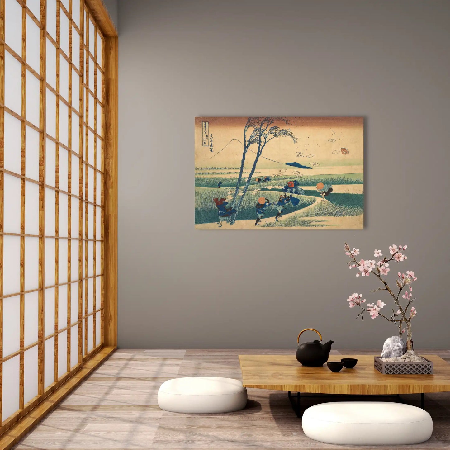 Tableau Rafale de Vent à Ejiri - Katsushika Hokusai