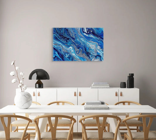 Tableau Abstrait - Nuances de Bleu  Art Virtuoso