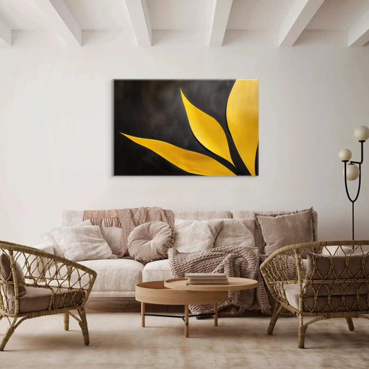 Tableau Abstrait Jaune et Noir Art Virtuoso