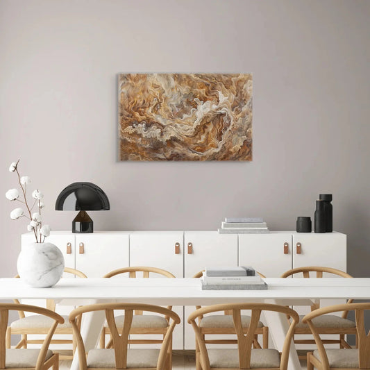 Tableau Abstrait Marron - Élégance Tellurique  Art Virtuoso