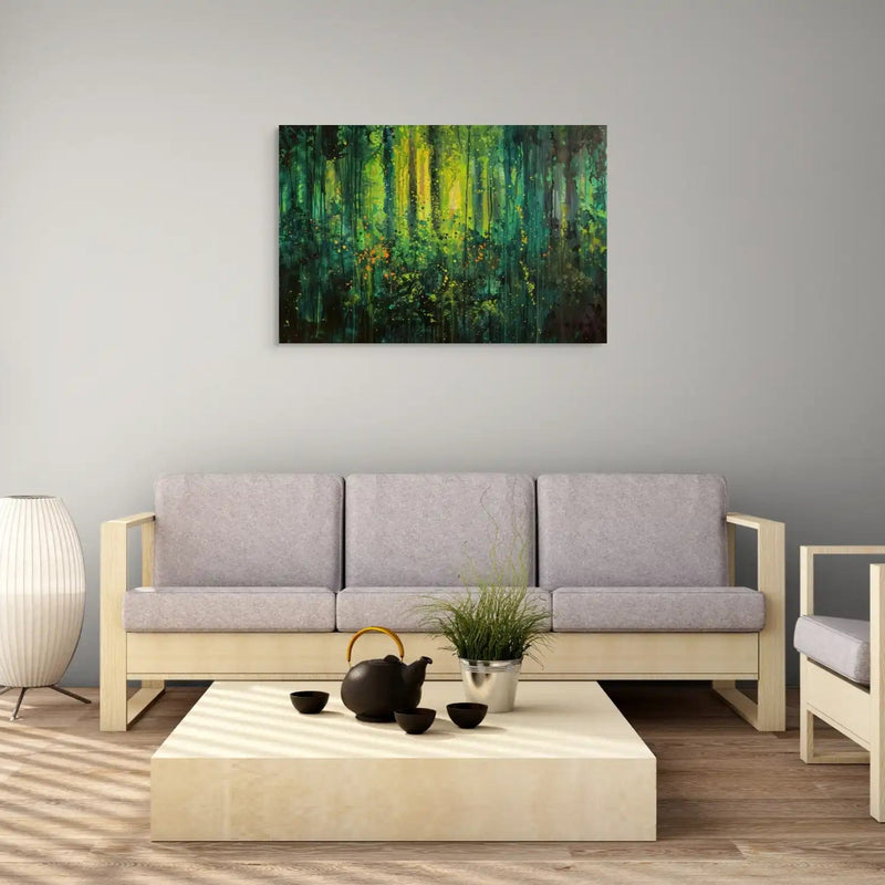 Tableau Abstrait Nature - Éveil Forestier Art Virtuoso