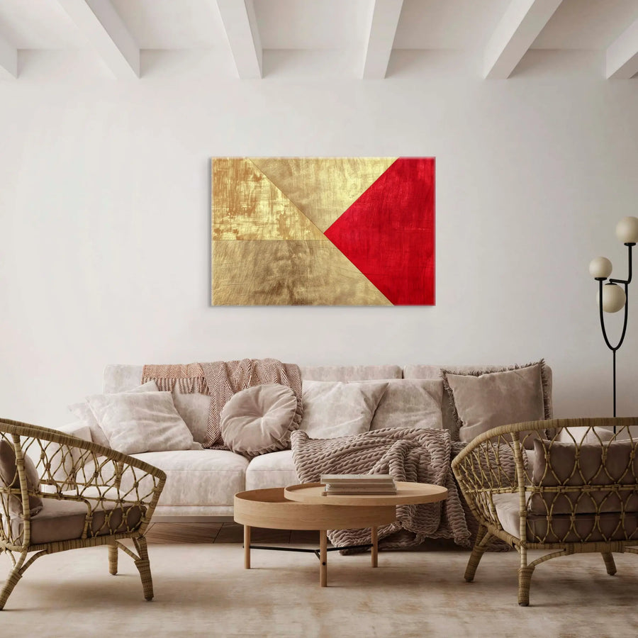 Red and Gold Abstract Wall Art - Contemporary Art