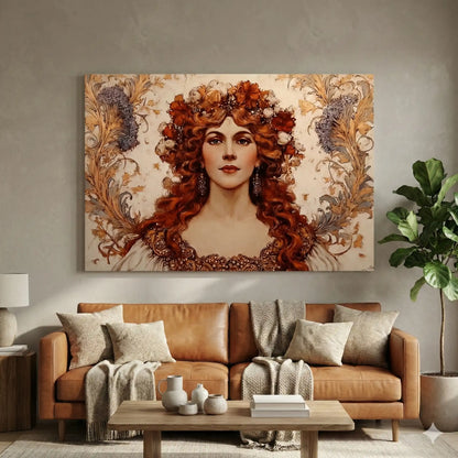 Tableau Dame aux fleurs - Style Art Nouveau