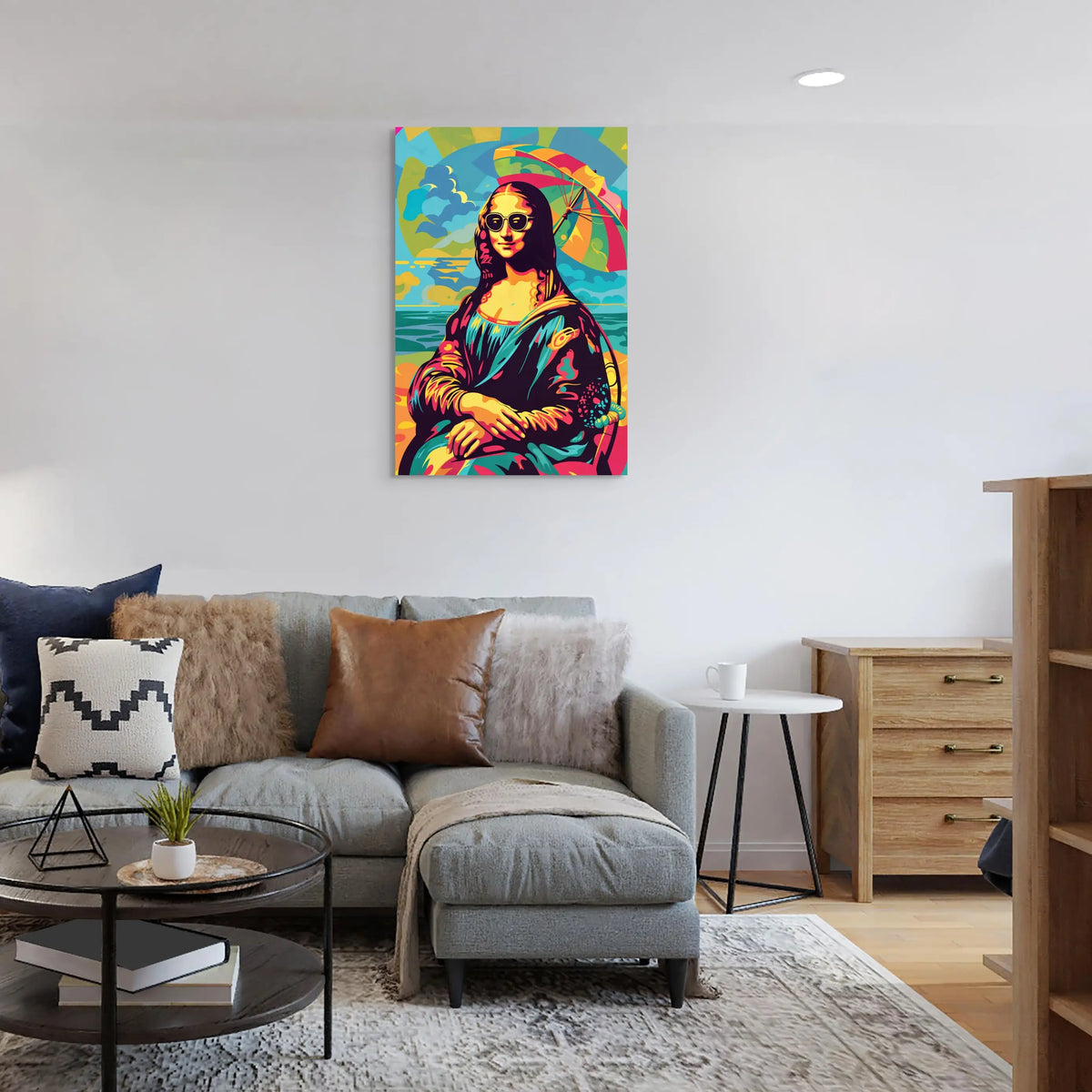 Affiche Humoristique Joconde Peinture Sur Toile - Décoration Murale Salle De Bain 30x42 Cm Sans Cadre