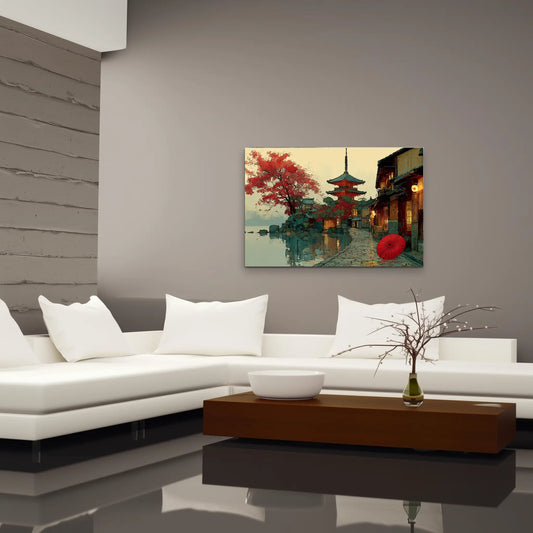 Tableau Kyoto – Chemin des Lanternes et Pagode d’Érable