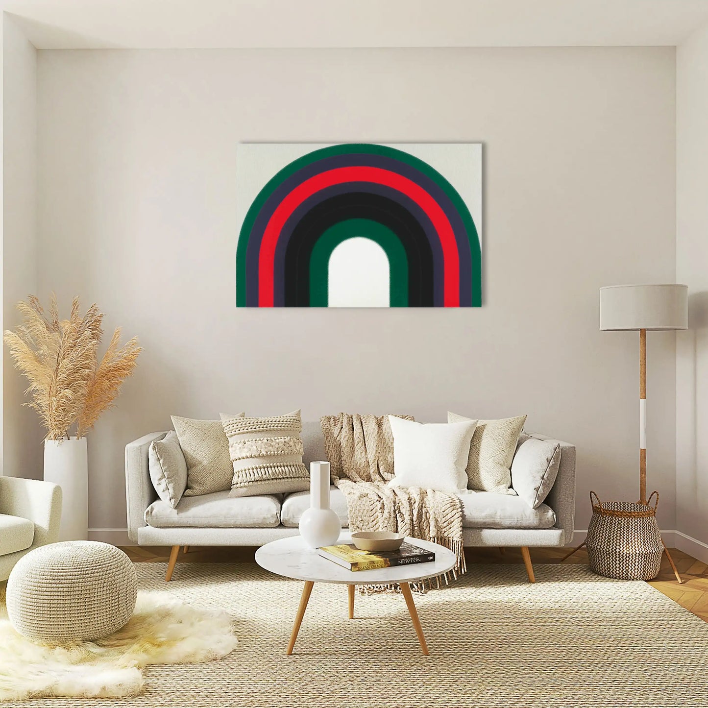 Tableau Minimaliste à Arcs Concentriques – Harmonie Courbe et Énergique