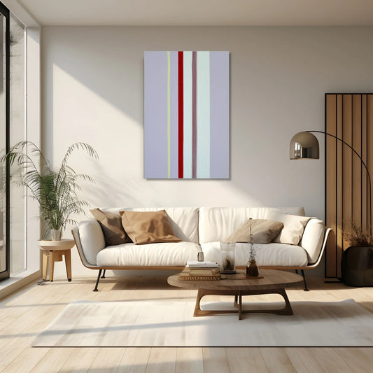 Tableau Minimaliste à Bandes Verticales 1 - Simplicité Structurée
