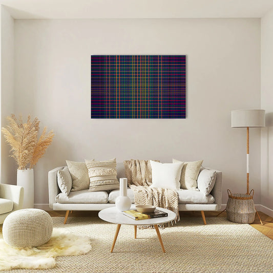 Tableau Minimaliste à Grille Bleu Nuit