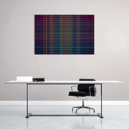 Tableau Minimaliste à Grille Bleu Nuit