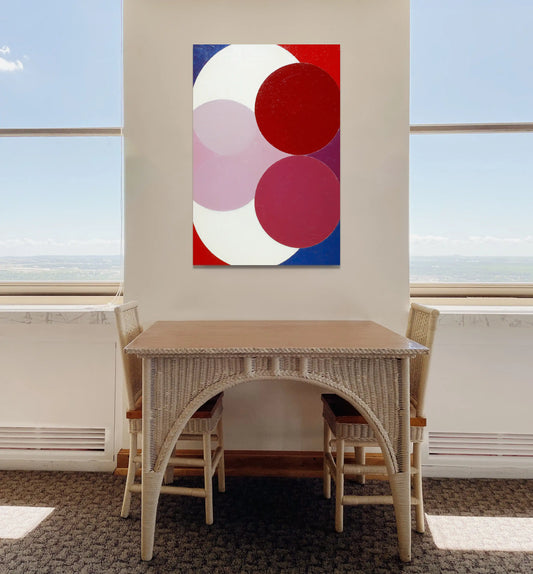 Tableau Minimaliste aux Cercles Entrelacés