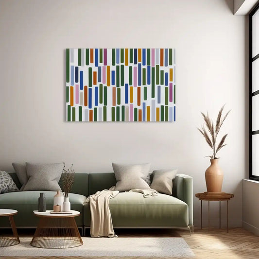 Tableau Mosaïque Géométrique Minimaliste – Équilibre du Hasard