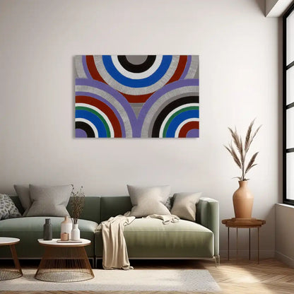 Tableau Ondes Géométriques Minimaliste – Arcs en Rythme