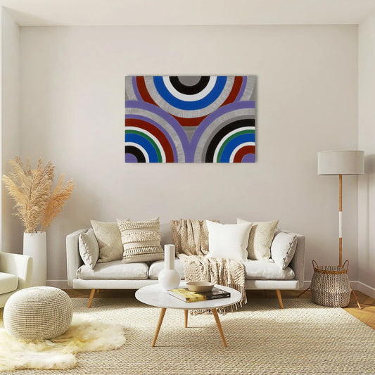 Tableau Ondes Géométriques Minimaliste – Arcs en Rythme