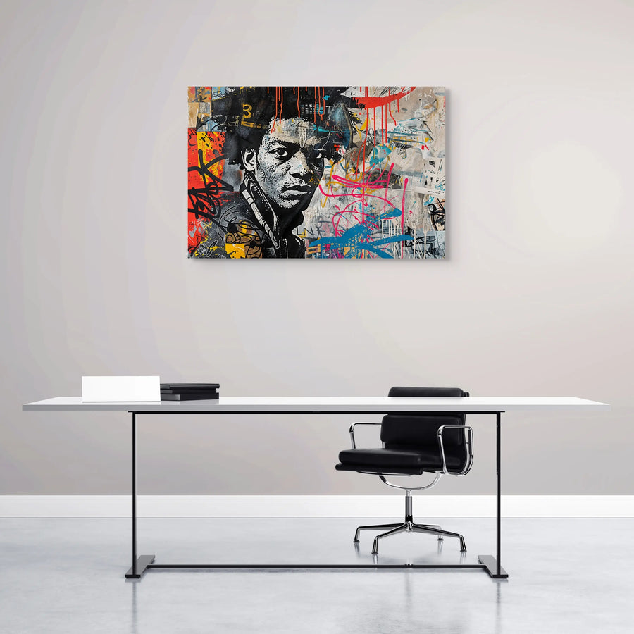 Tableau Pop Art Graffiti - Hommage à Basquiat
