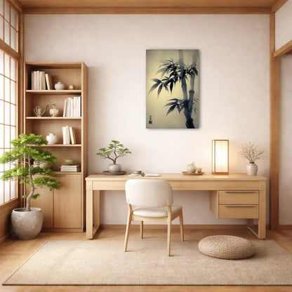 Sumi-e Bambus – Pflanzliche Eleganz und innere Stille – Leinwand