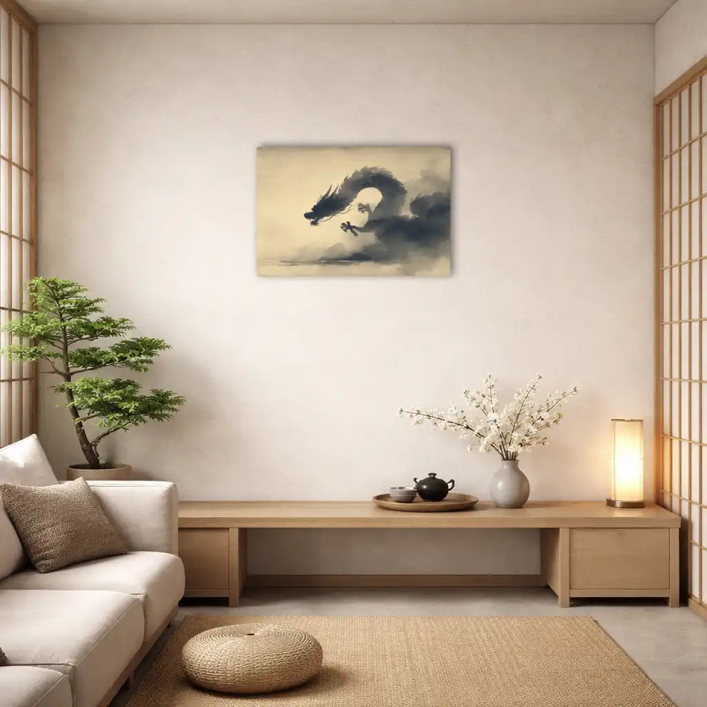 Sumi-e Dragon – Ancestral Breath and Silent Power Wall Art