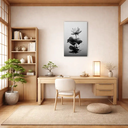 Sumi-e Lotusblume – Reinheit – Japanisches Wandbild