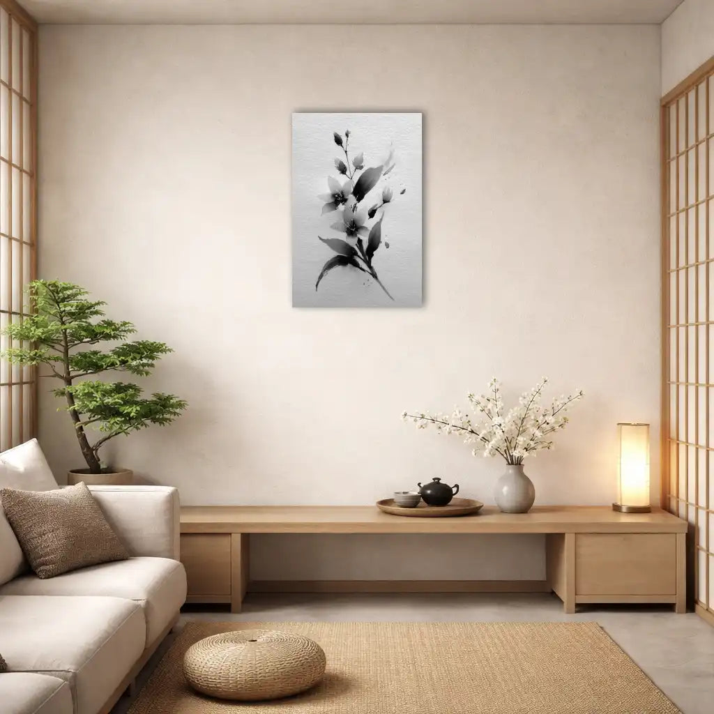 Sumi-e Orchidee – Luftige Anmut – Japanische Leinwand