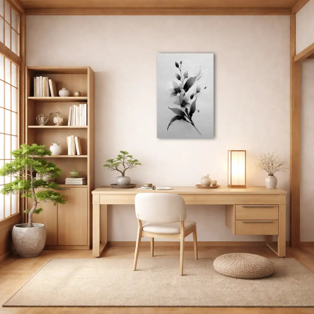 Sumi-e Orchidee – Luftige Anmut – Japanische Leinwand