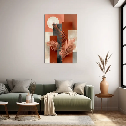 Tableau Terracotta Boho 2 – Palmiers Ensoleillés