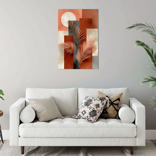 Tableau Terracotta Boho 2 – Palmiers Ensoleillés