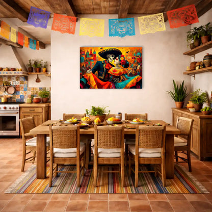 Mexikanisches Calavera-Paar – Ewiger Tanz – Wandbild