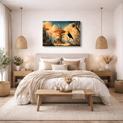 Tableau royaume surréaliste des Champignons