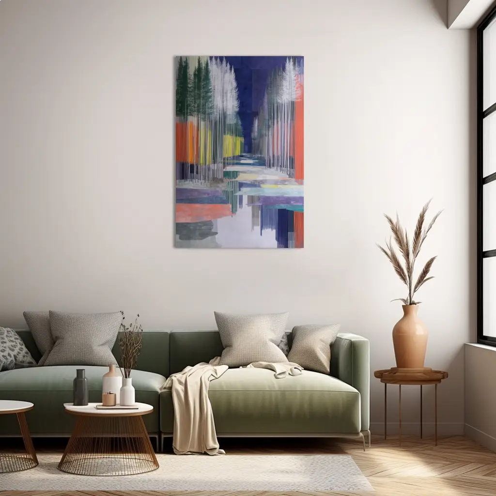 Tableau Scandinave Onirique – Corridor boréal et miroir d’eau