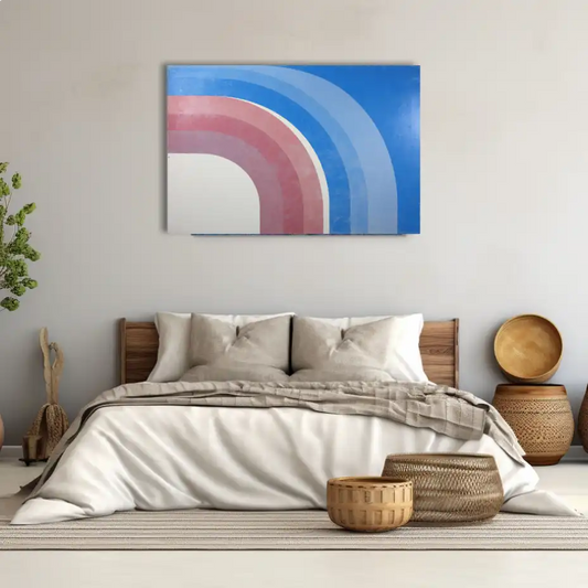 Toile Minimaliste à Arcs Concentriques - Courbes Lumineuses
