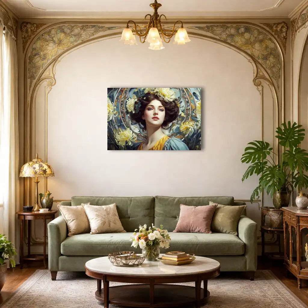 Muse – Jugendstil-Motiv – Leinwand Wanddekoration