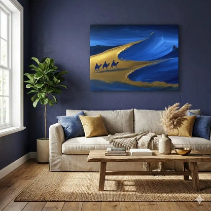 Toile Décoration Africaine Salon - Caravane Indigo