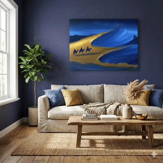 Toile Décoration Africaine Salon - Caravane Indigo